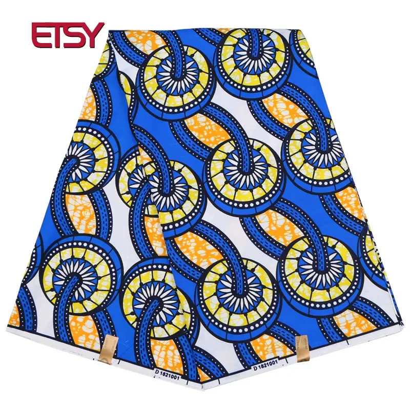 

2019 New Wax binta Dress Fabric Ankara new Polyester Wax High Quality 6 yards Wax Print African Fabric FP6136