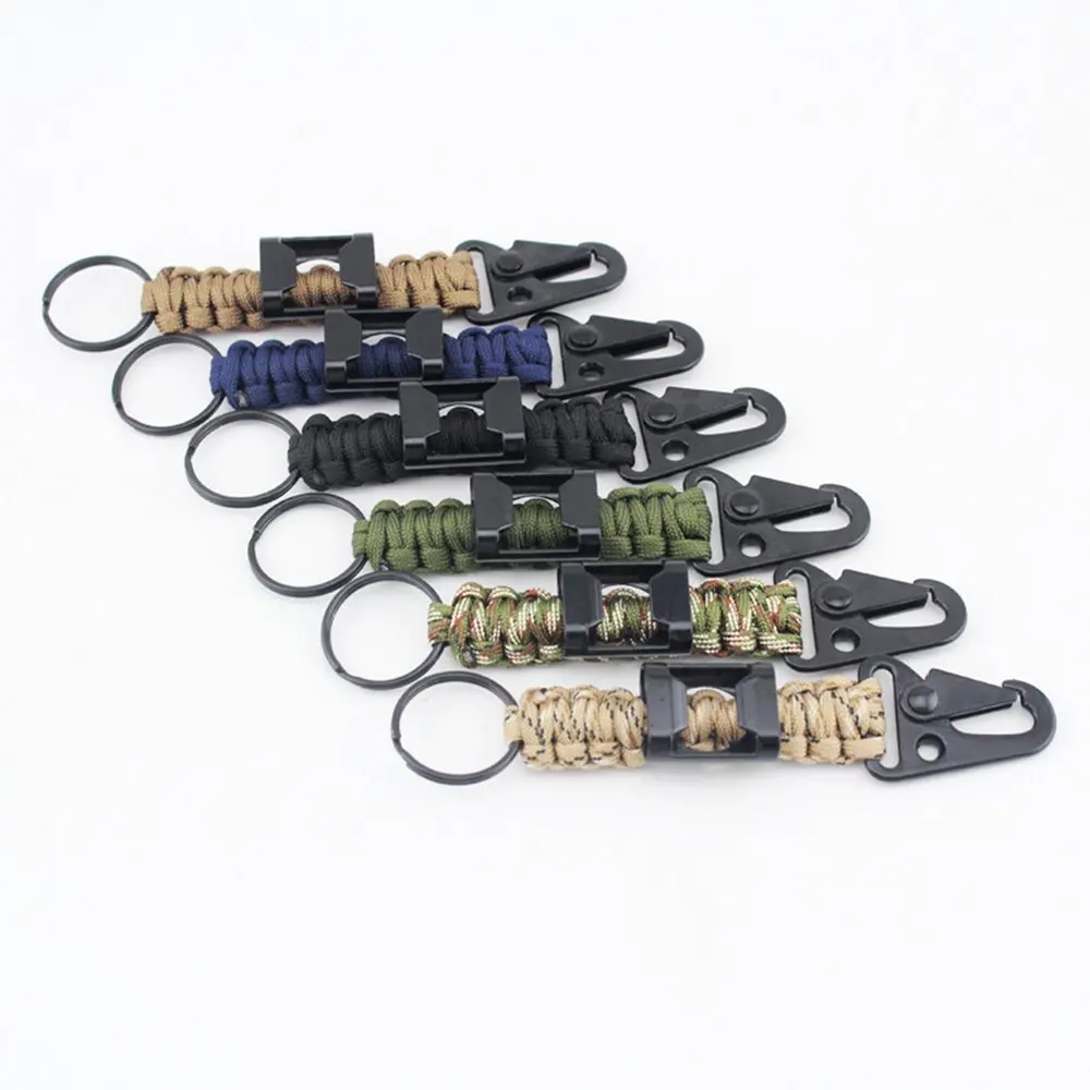 Jeebel 550 4 ملليمتر Paracord حلقة تسلق بقاء حبل سلسلة مفاتيح مع فتاحة الزجاجات في الهواء الطلق التخييم Bushcraft الحبال أساور