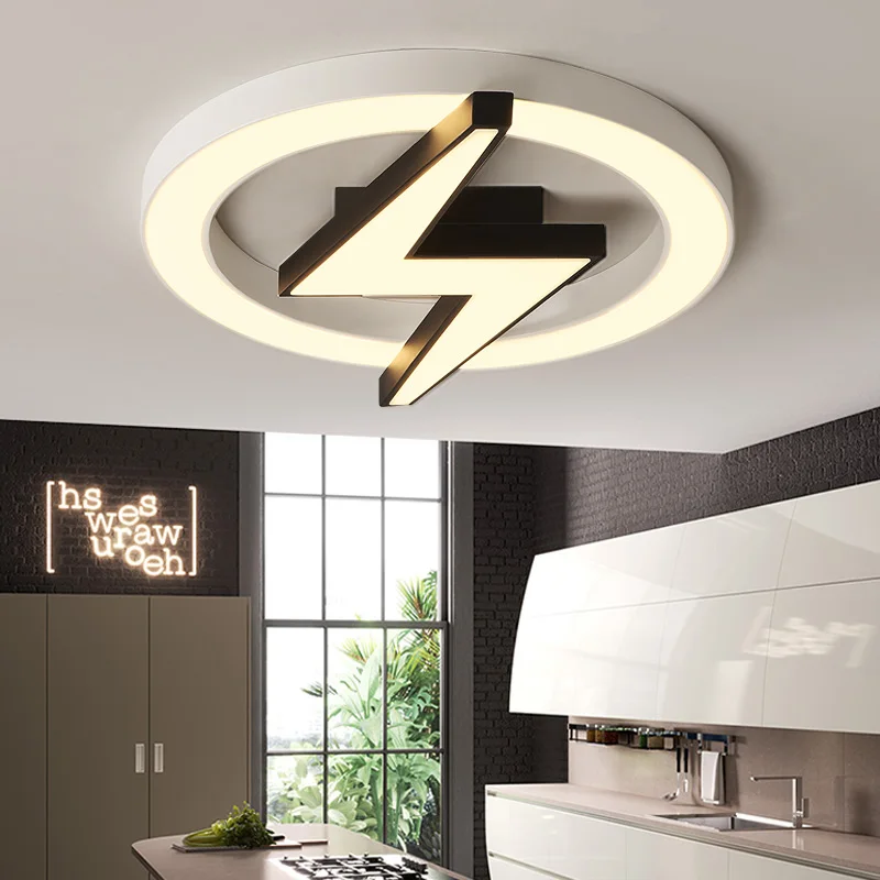 

Creative bedroom ceiling light personality lightning round Nordic style led ceiling lamp romantic children room lamp ZA11872