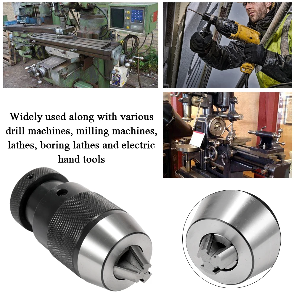 

Keyless Light Duty Professional Drill Chuck For Machine Tools Self-locking Click Adapter For CNC Milling Drilling Lathe Tool