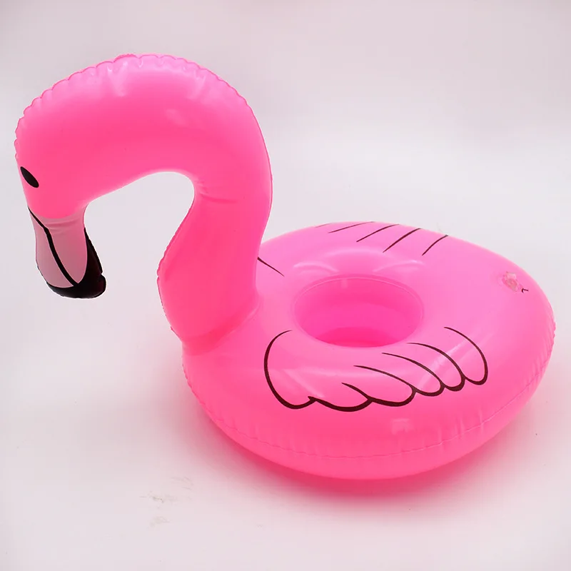Mini Inflatable Cup Holder Flamingo Drink Holder Pool Float PVC Swimming Pool Bathing Kids Toy Party Decoration