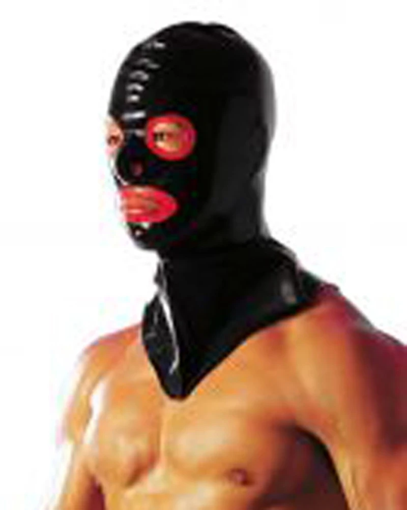 2015 new fashion Latex pirates hood rubber mask with open eyes and mouth plus size Hot sale