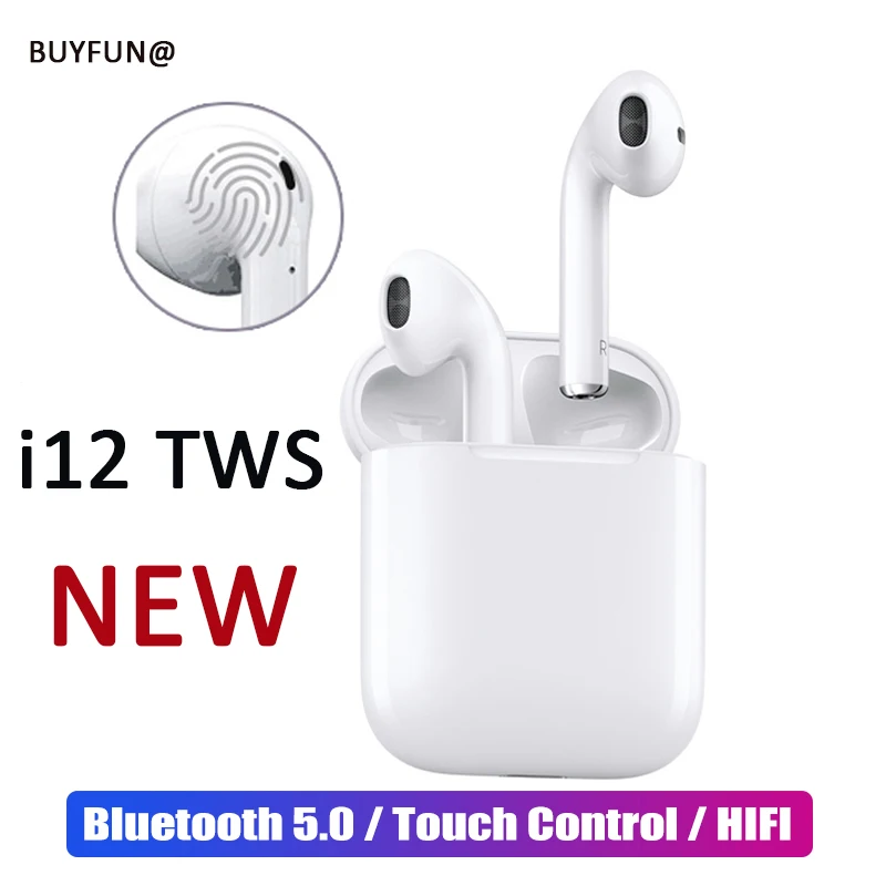 

i12 TWS Mini Touch Bluetooth 5.0 Earphone sports Stereo Headset True Wireless Earbuds for Apple iphone Samsung huawei i10 tws 3D
