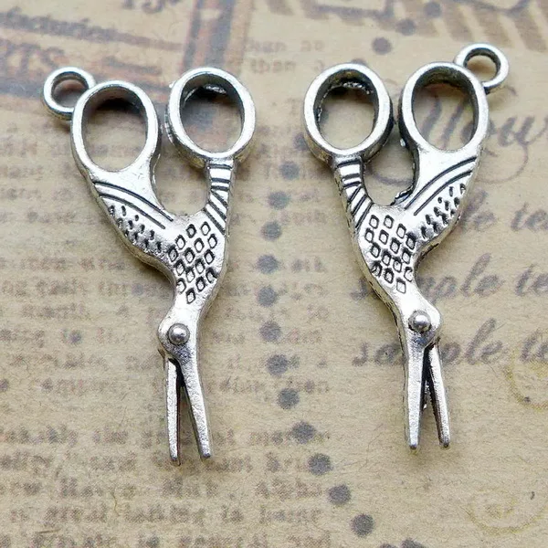scissors bird mouth Charms Pendants Antique silver Handmade Jewelry Making DIY European Alloy