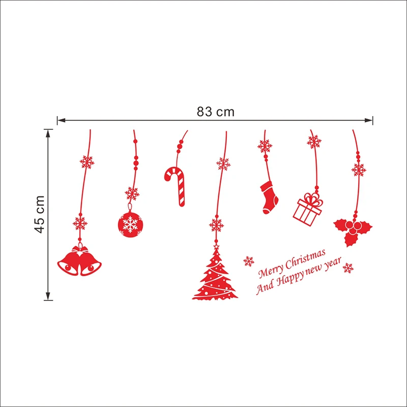 Веселая Рождественская елка, снеговик, носок, олень, настенные наклейки, христианское украшение для дома, сделай сам, ПВХ, окно магазина, олень, фестиваль, фреска - Цвет: xmas02