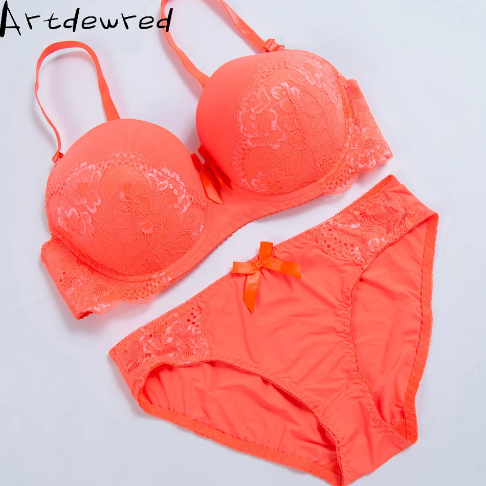 ARTDEWRED Women Sexy Bralette Big Size Bra Set Lace Underwear Bras 75 80 85 90 95 D E Intimates Female Bh Tops Lingerie Sets bra and thong set