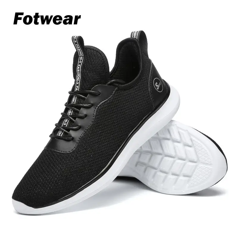 Fotwear Men's sneakers Men's casual Mesh shoes Plus size sneakers Red Black White Super lightweight Updated cushioning Tennies