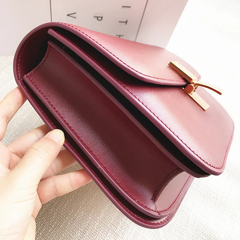 Bags for Women Tofu Wrapped Hand Rubbing Cow Skin Box Retro Small Square Bag Single Shoulder Oblique Bag Girl