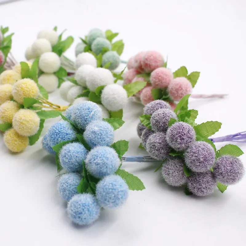 

30PCS (10cm / bundle) artificial flowers artificial bubble ball cotton velvet bouquet / home decoration DIY Christmas wedding