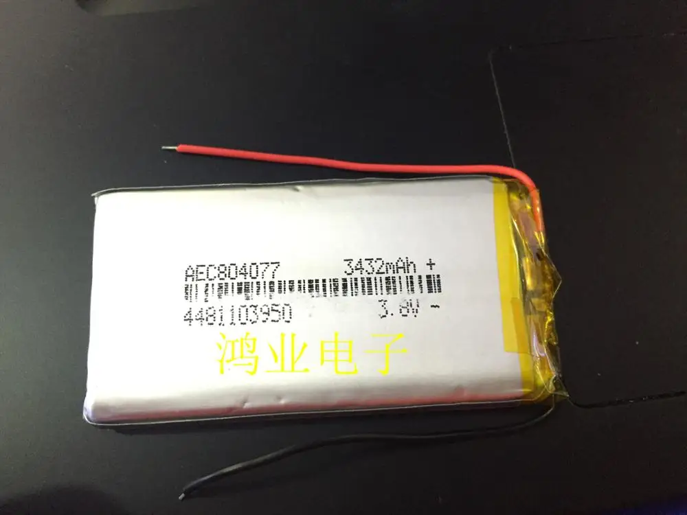 3.7v Polymer Lithium Battery 804077p 3432mah Pda Mobile Power Tablet Pc