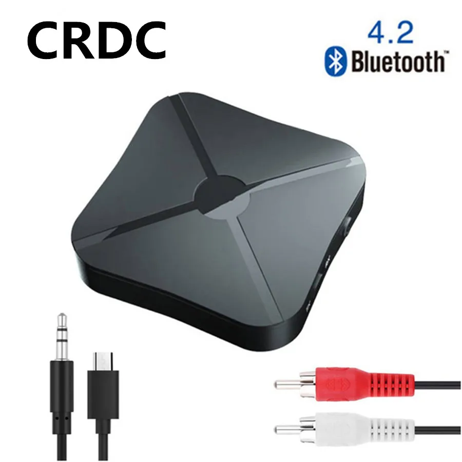 

CRDC Bluetooth 4.2 Receiver Transmitter 2 In1 Audio Music Stereo Wireless Adapter With RCA 3.5MM AUX Jack For Home Car TV MP3 PC