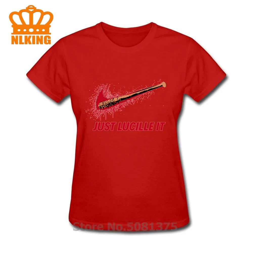 3XL Для женщин футболка negan просто Люсиль это футболка Ходячие мертвецы, ниган футболка летние модные Топы И Футболки в стиле хипстер женский Camisetas - Цвет: Red