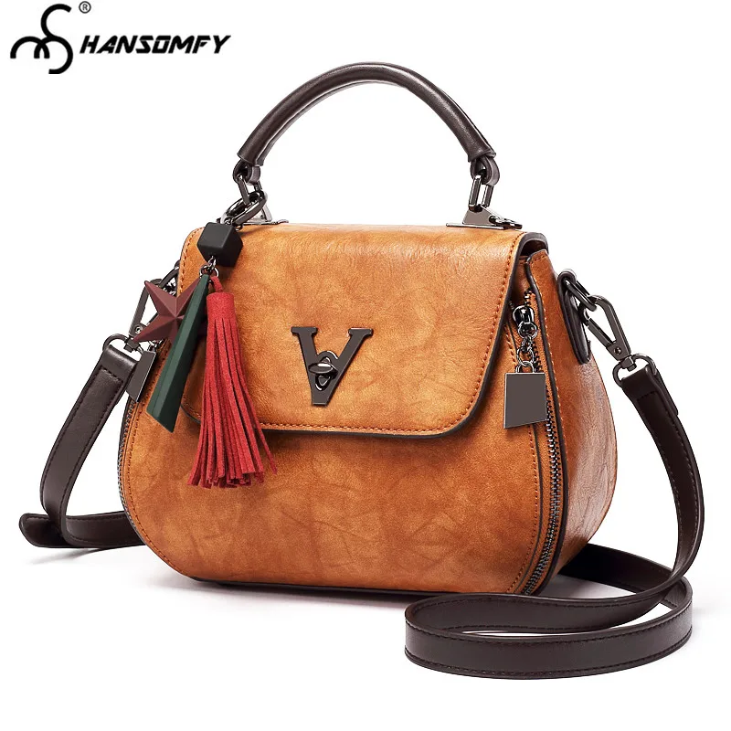 

2018 New Luxury Women's tide Genuine leather handbags fashion wild Female shoulder tassel Brown ladies Messenger bags