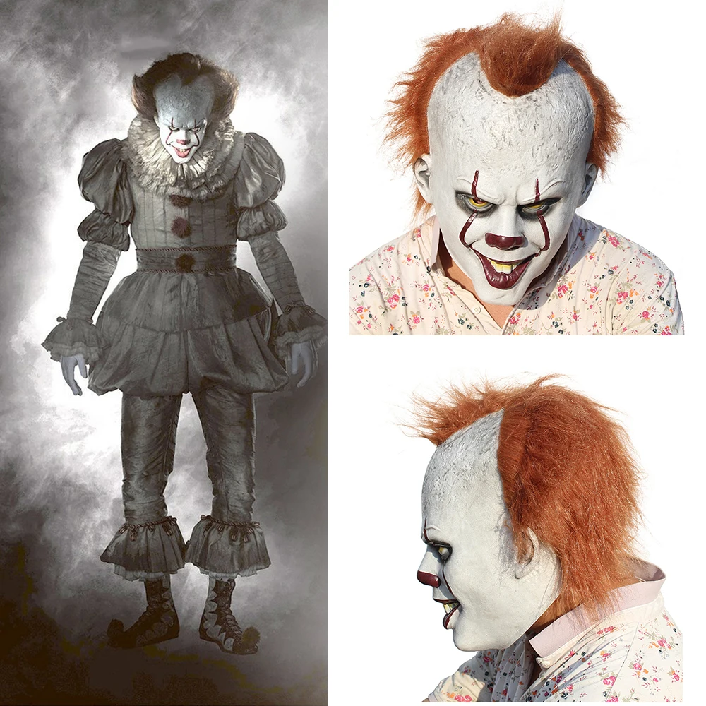 

Scary Halloween pennywise mask Costume Stephen King IT 2 Scary Clown Mask Men's Cosplay Prop Children Toy Trick or treat gift