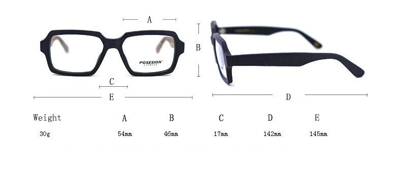Posesion деревянные мужские и женские оправы для очков квадратные негабаритные оптические оправы для глаз по рецепту для мужчин oculos de grau