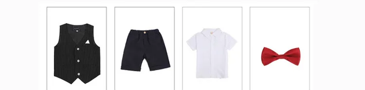 Комплекты одежды для маленьких мальчиков новая летняя детская официальная одежда короткая рубашка + клетчатое пальто + шорты детские