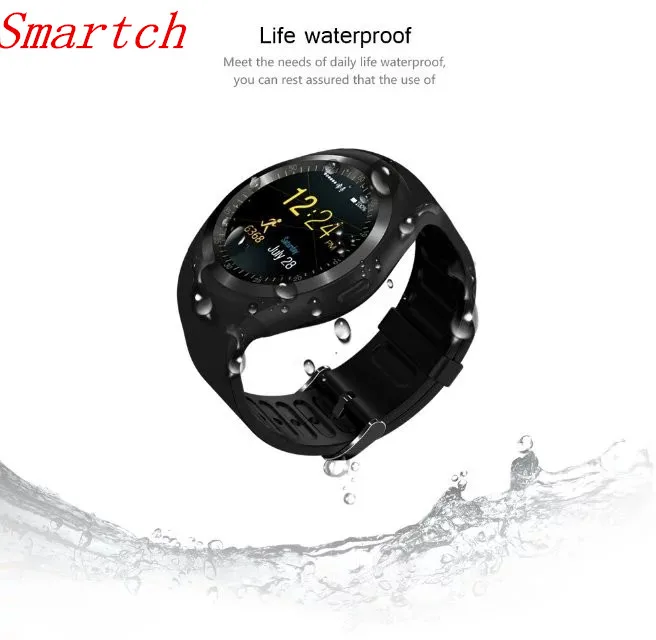 Смарт-часы Smartch Sport Y1 Bluetooth Android с вибрационным экраном Поддержка Facebook Whatsapp TF SIM