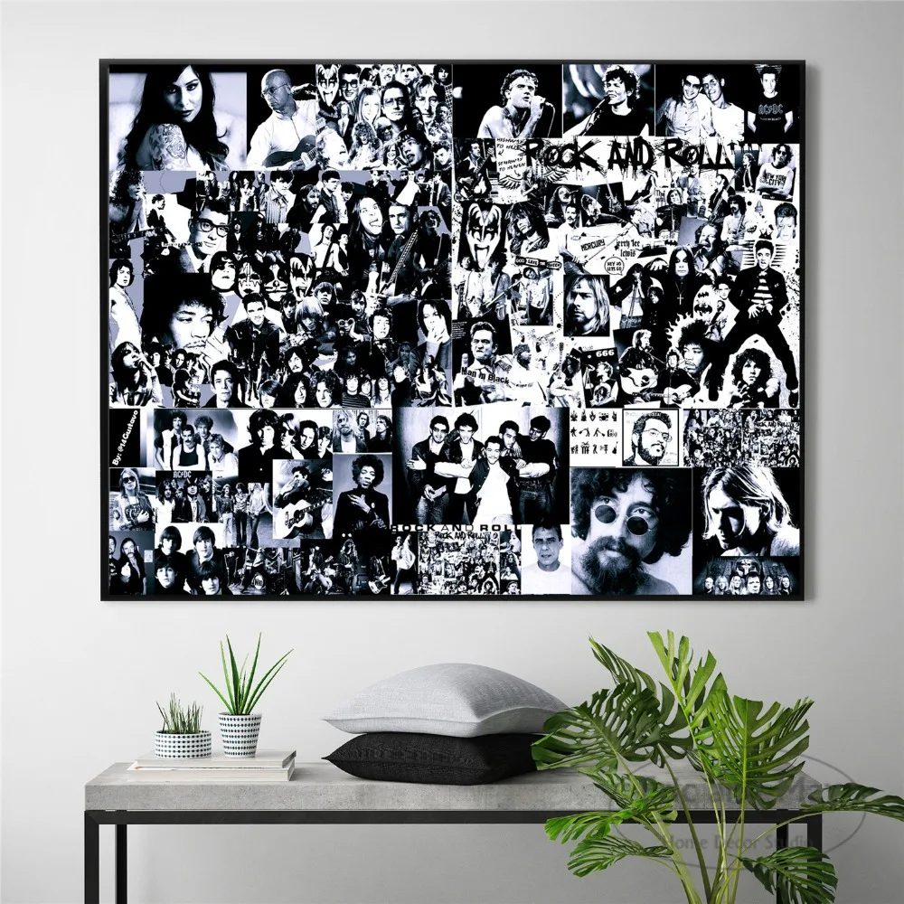 RockAndRollMusicCanvasPaintingWallArtNordicDecorationHome