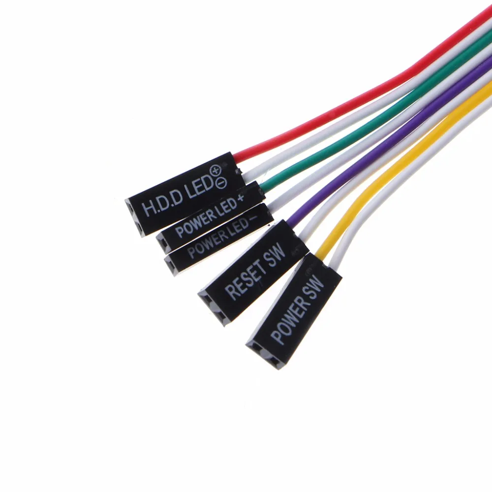 PC حالة الأحمر الأخضر LED مصباح امدادات الطاقة atx إعادة HDD التبديل الرصاص 20 \