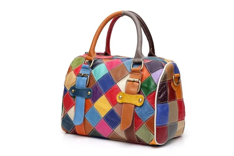 Сумки San maries красочные дизайнерские сумки люксовый бренд Boston сумка через плечо Лоскутная клетчатая женская сумка