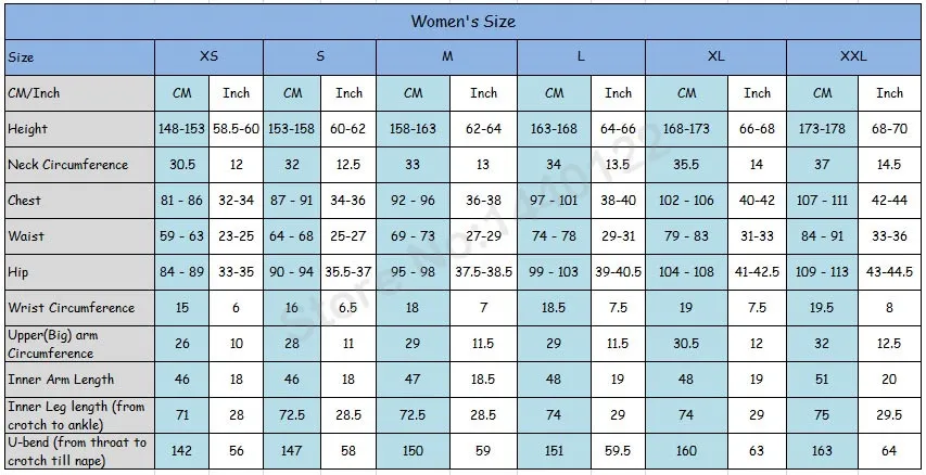 women size