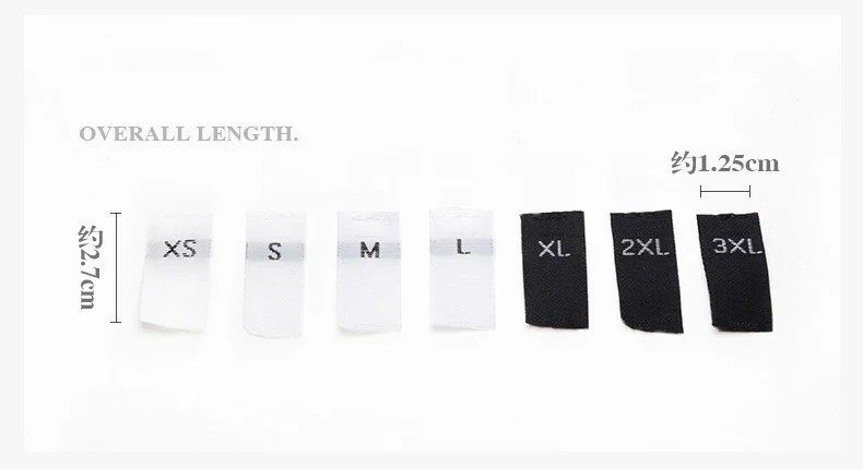 500 шт = 1 рулон печати одежды ярлыки размера одежды XXS/XS/S/M/L/XL/XXL/3XL/4XL/5XL(1,2*3,5) cm/peice