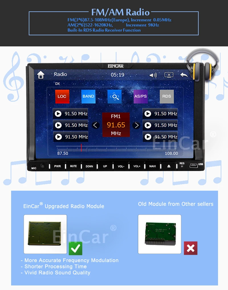 Discount Eincar 7 inch Car DVD Player FM Accessory Movie Stereo Audio GPS Auto Radio SD in dash car stying Steering Wheel Autoradio 4