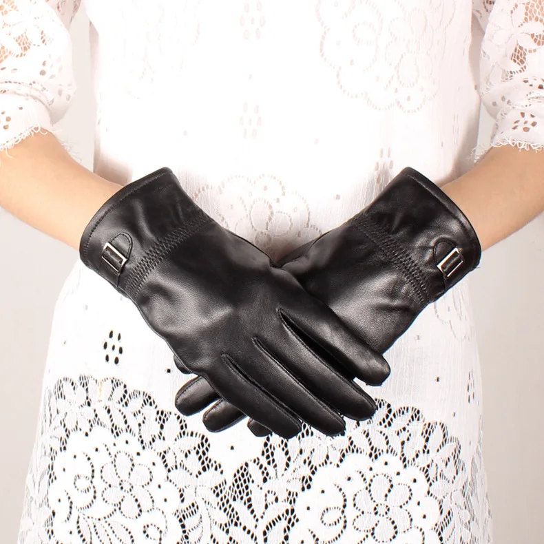 2018 Для женщин кожаные перчатки из натуральной кожи перчатки Мода для девочек вечерние show Танцы перчатки женские Демисезонный варежки KWA553