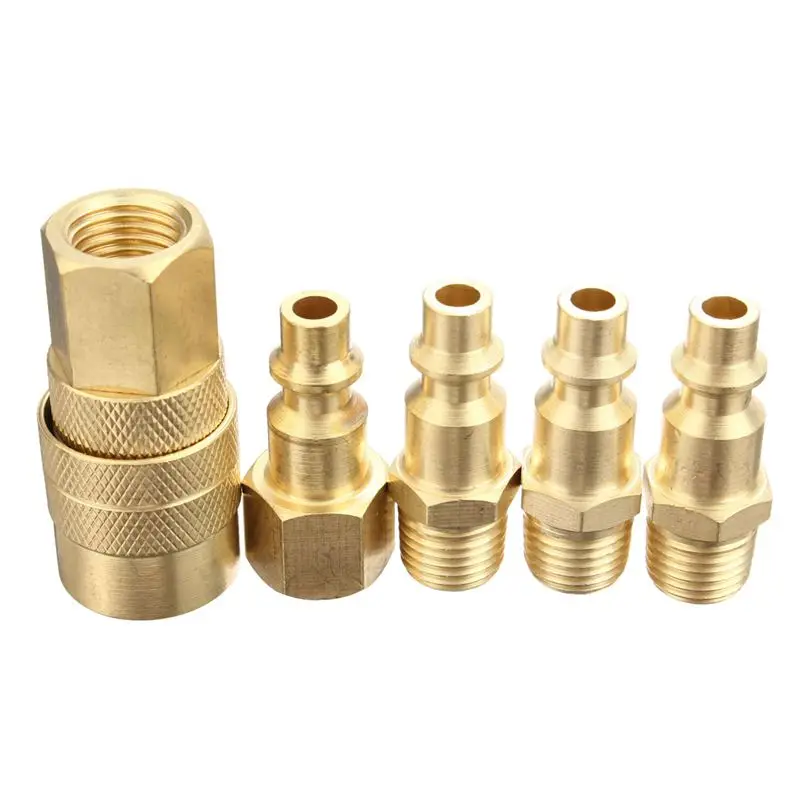 HOT 5x Copper Air Quick Release Coupler Set Solid Brass NPT Fittings