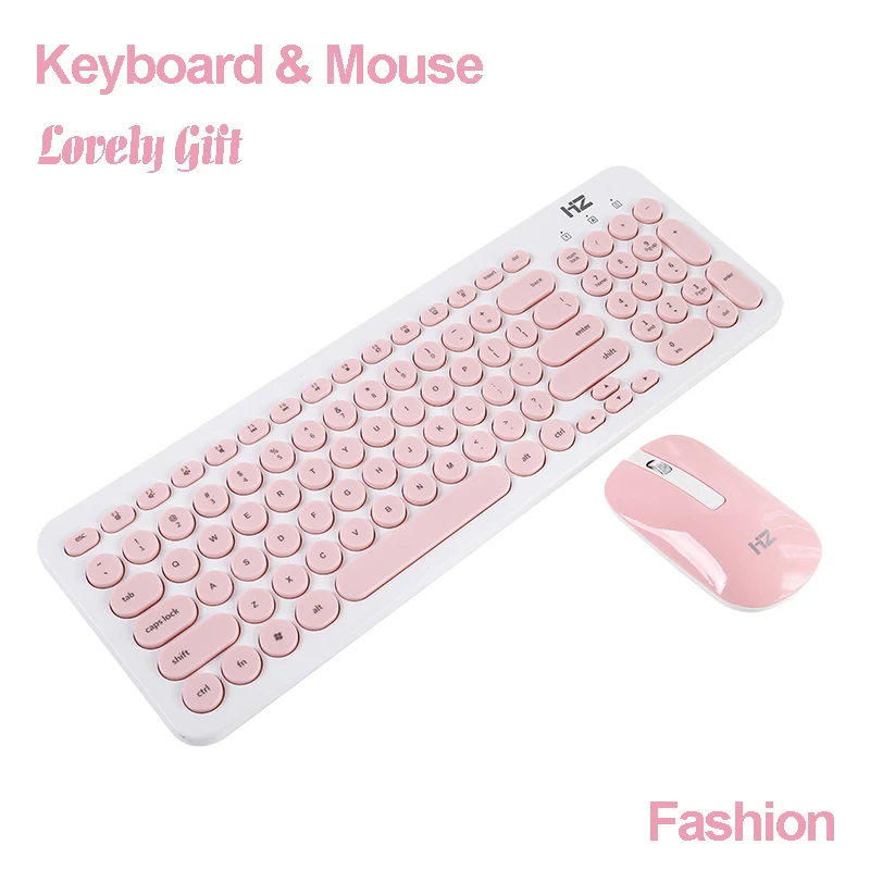 

Wireless Mouse Keyboard for Computer Laptop Stylish Mini Portable Keyboard Mouse Combos Slim Quiet 96 keys Office Lady Gift