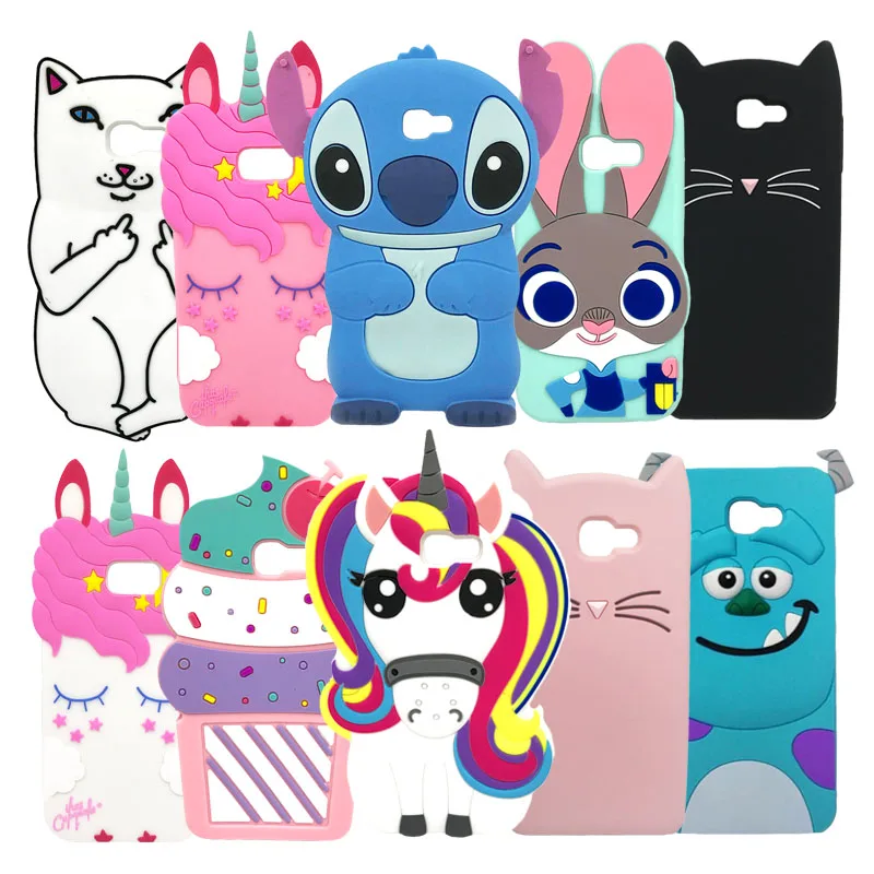 

For Samsung Galaxy J5 Prime Case Cover Cute Cat Tiger Stitch Unicorn 3D Cartoon Phone Case For Samsung J5 J7 Prime Silicone Case