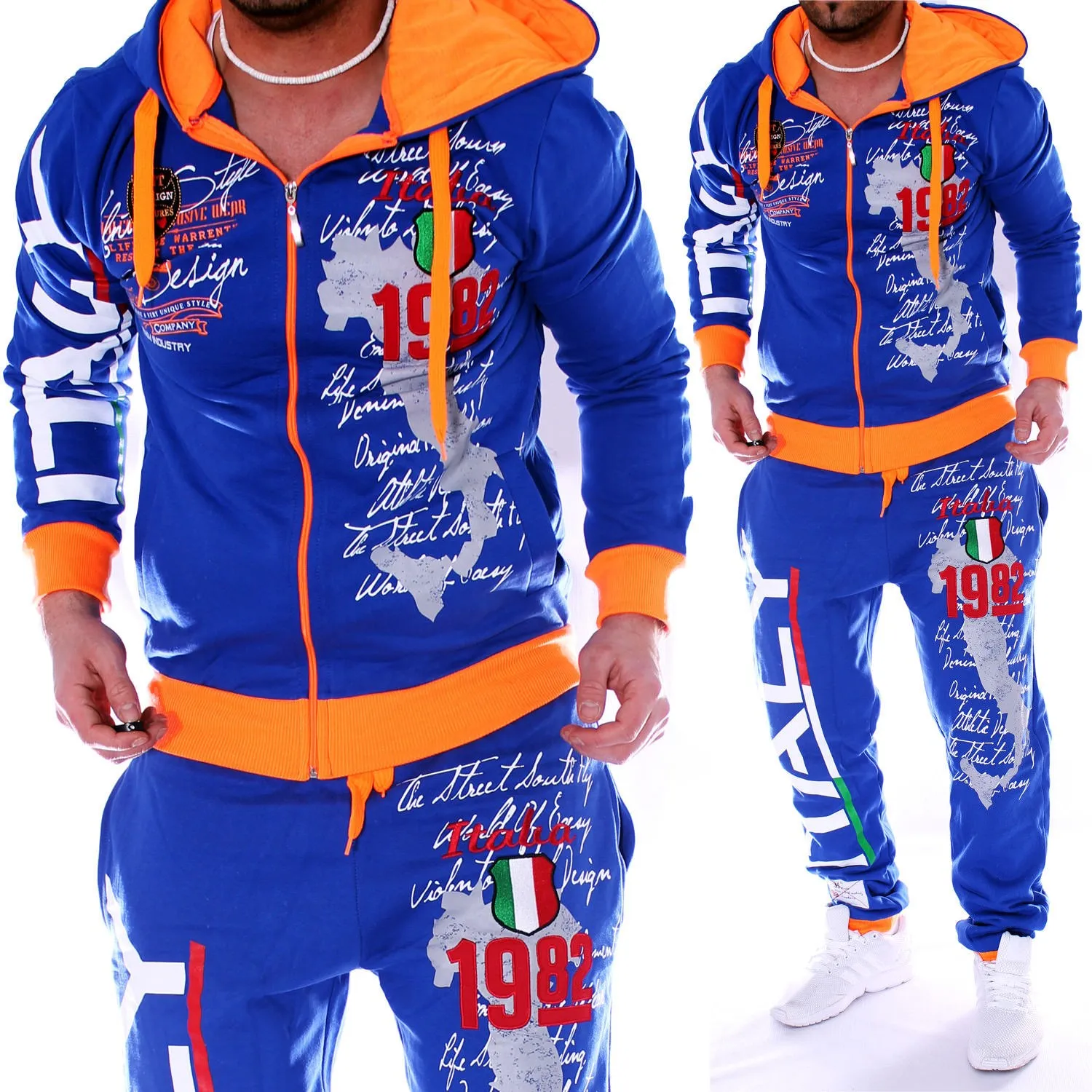 ZOGAA Spring Autumn Hoodie Sweater Jacket+joger Sweatpants Man Printing Suits 2PCS Tracksuit Men Casual Patchwork Sportwear Set ZOGAA Spring Autumn Hoodie Sweater Jacket+joger Sweatpants Man Printing Suits 2PCS Tracksuit Men Casual Patchwork Sportwear Set