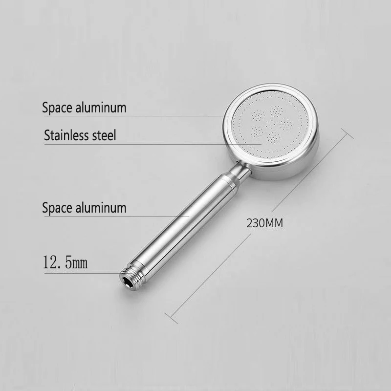 Shower Head Shower Bath Head Adjustable 3 Mode High Pressure Stone Stream Handheld With Negative Ion Activated Ceramic Balls