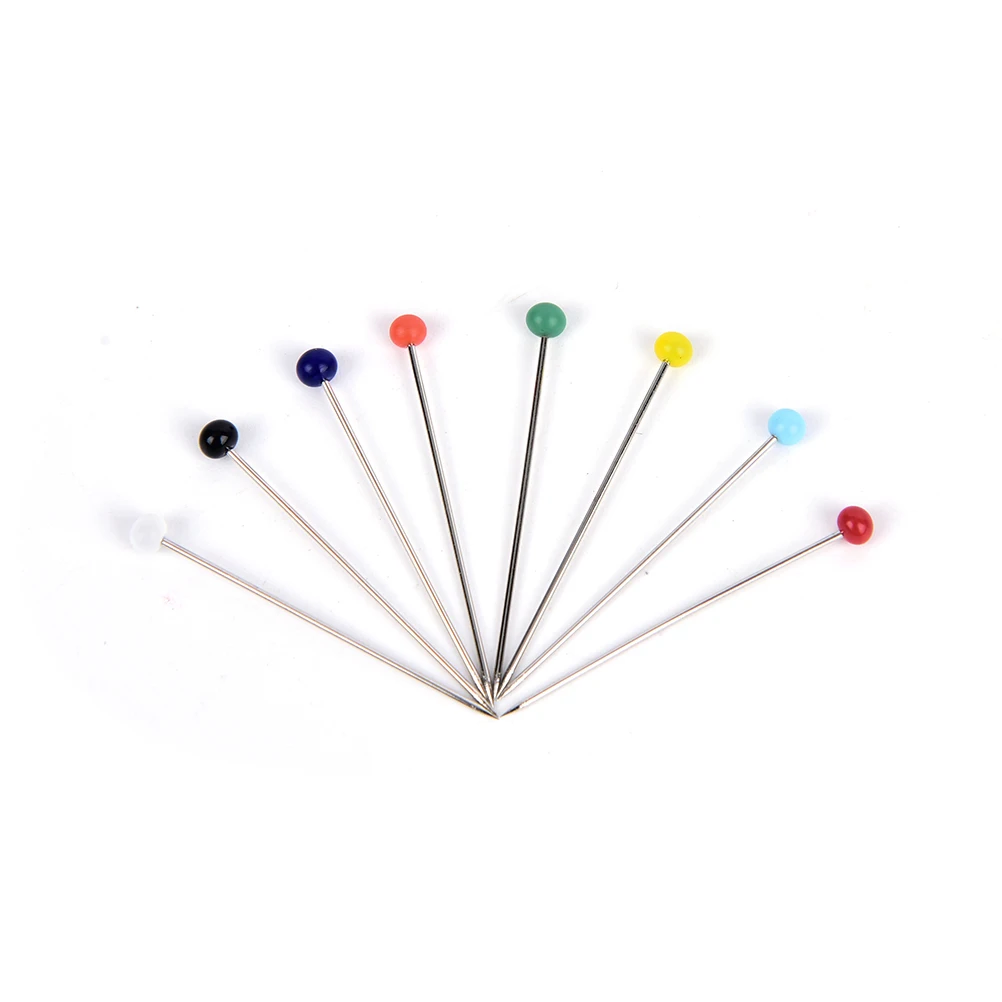 100pcs/pack Colorful Kintted Pearl Light Locating Pins Patchwork Sewing