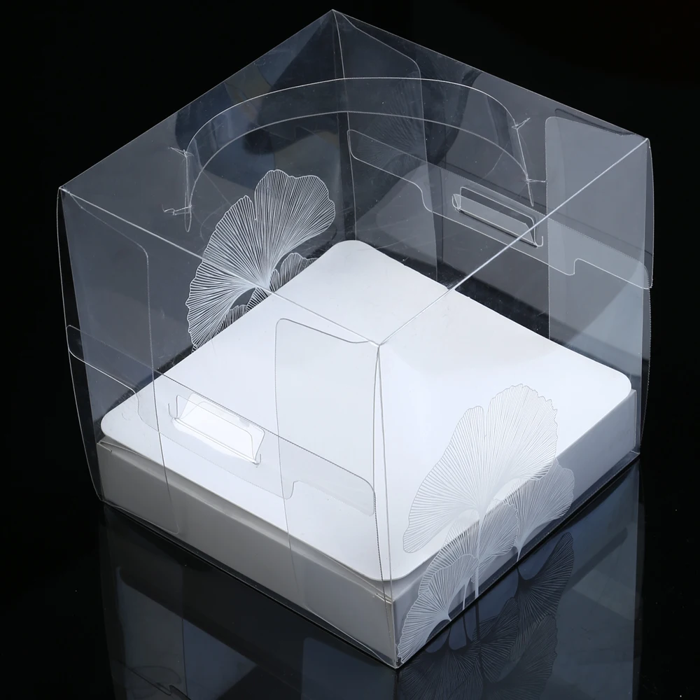 

2 Pieces High Quality transparent plastic 4-inch cake box gift box Food Grade Cake Box