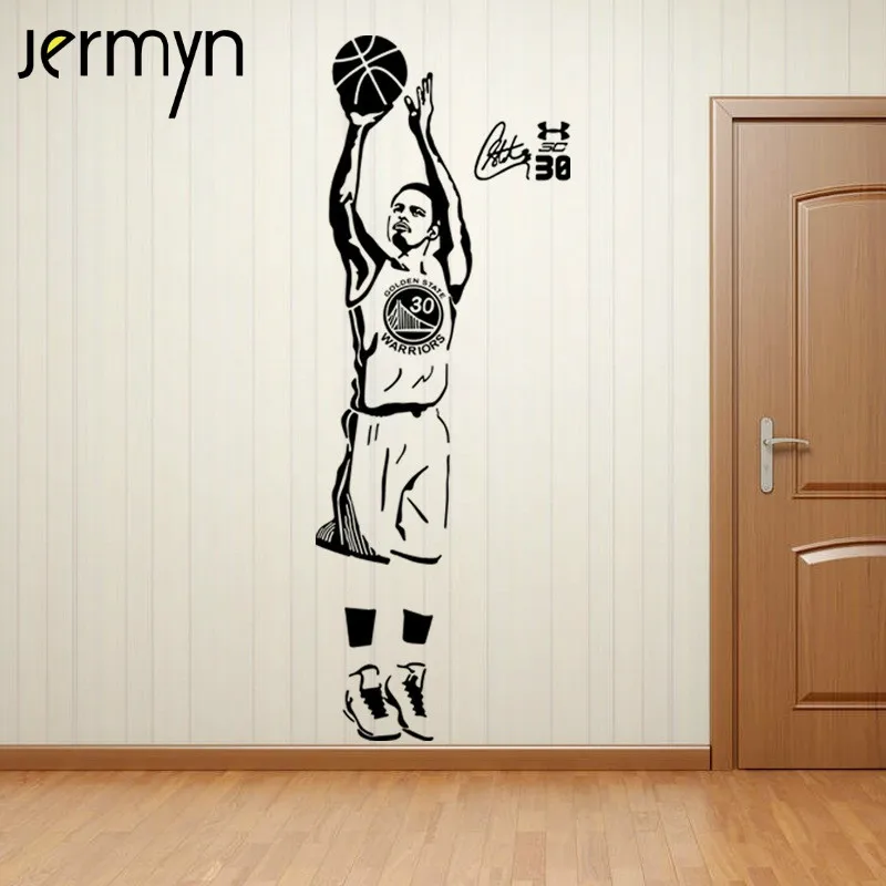 JERMYN 3D Stephen Curry Wall Stickers for Kids Room Basketball