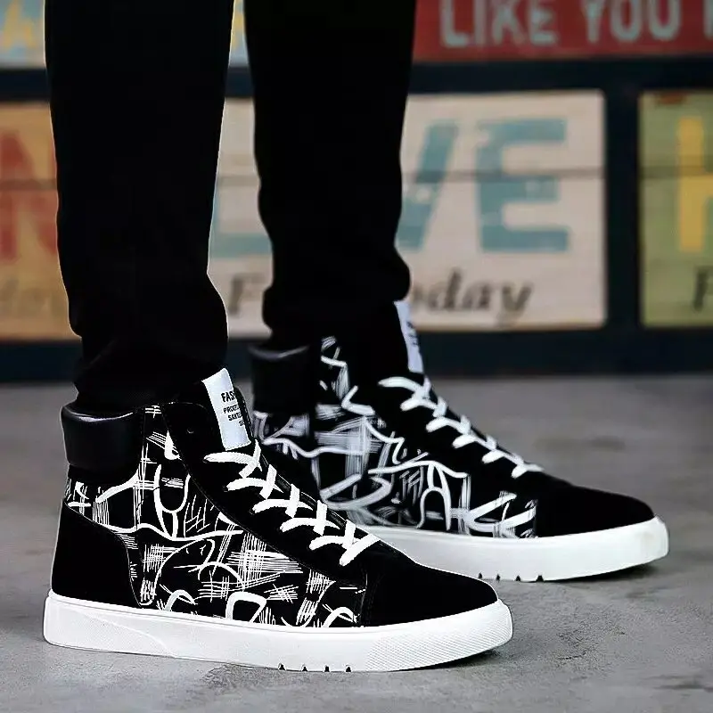 2018 men high help casual shoes men's tide Comfortable shoes DE36