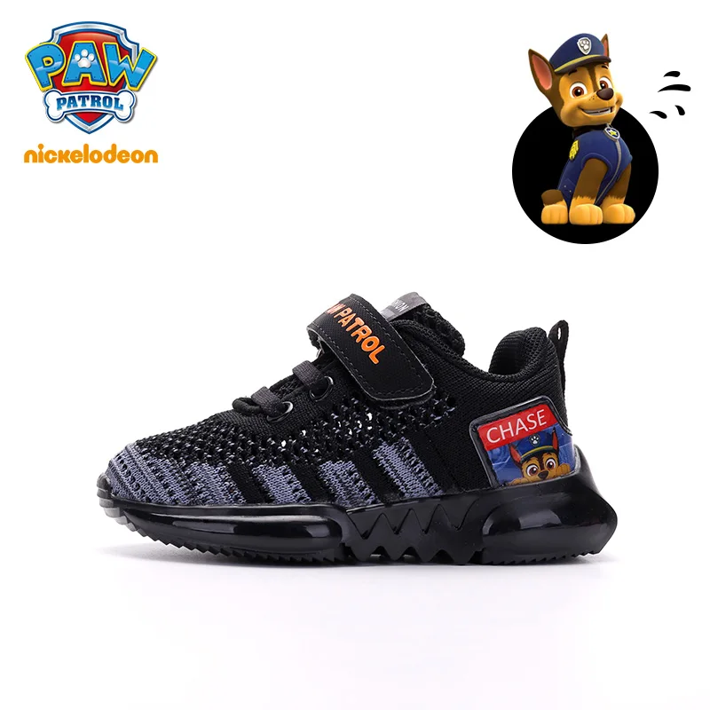 PAW PATROL/Детская спортивная обувь для мальчиков, Весенняя Нескользящая дышащая обувь, повседневные кроссовки на мягкой плоской подошве для мальчиков и девочек, размер 21-30 - Цвет: Black