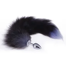 1 pieza adulto Butt Plug Acero inoxidable cola de zorro falsa juguete sexual Anal insertar tapón regalo divertido juguete(China)