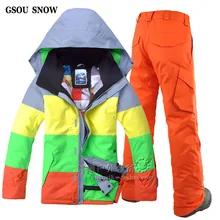 Зимняя новая лыжная куртка и лыжные штаны для отдыха на открытом воздухе, мужской водонепроницаемый дышащий Лыжный костюм, мужской лыжный костюм с двойным бортом