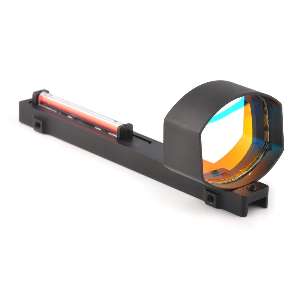 Óptica de Fibra Scope para Espingardas Vermelha Sight Trilho Base Montagem Caça Tiro 1x40 Dot Rib 6 Lunetas Riflescopes
