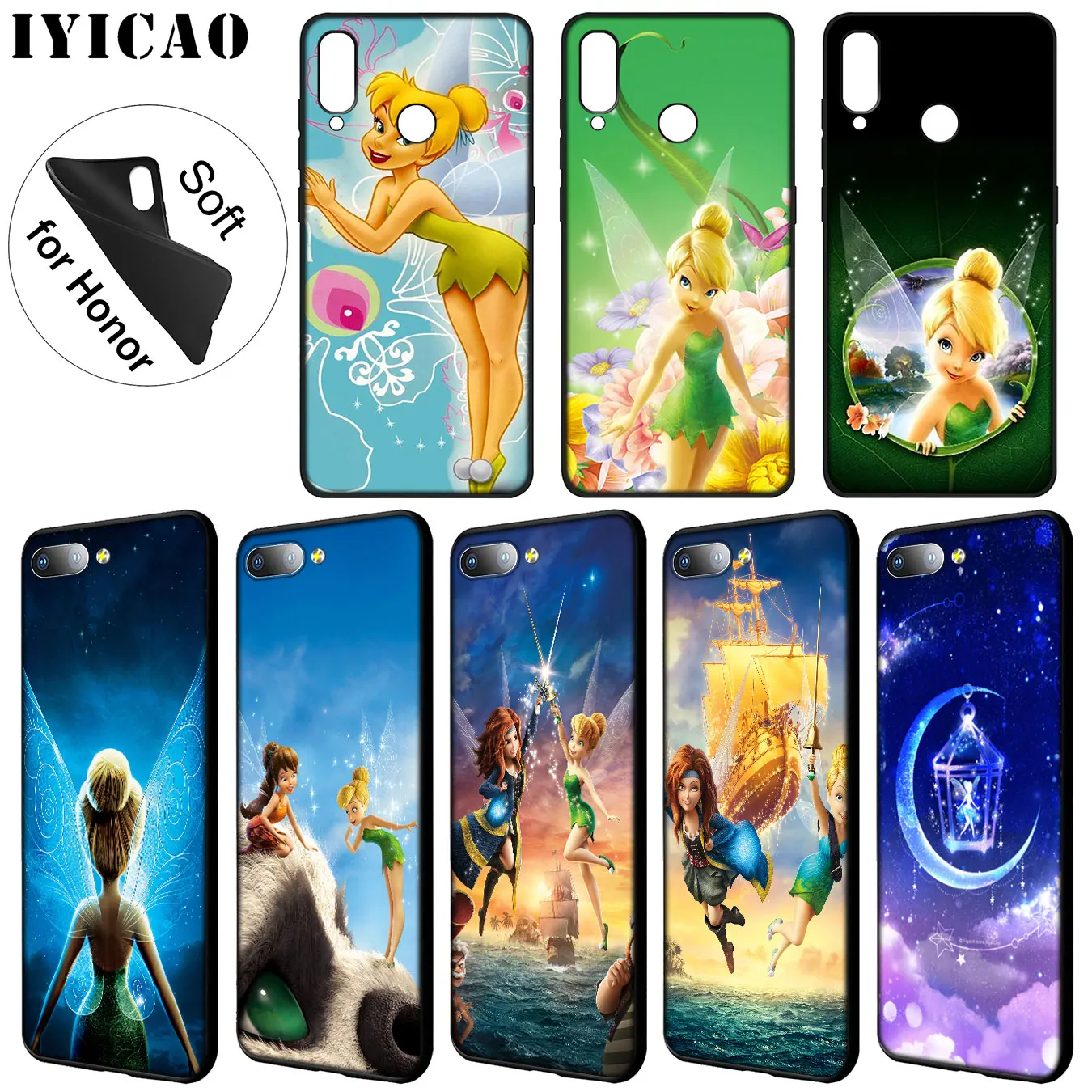 IYICAO Tinker Bell tinkerbell Peter Pan Soft Case for Huawei Y9 Y7 Y6 Prime 2019 Honor 20 8C 8X 8 9 9X 10 Lite 7C 7X 7A Pro |