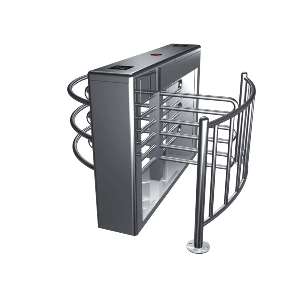 Half height turnstiles for managing queue ticket with RS 485 connection swing door managing quality