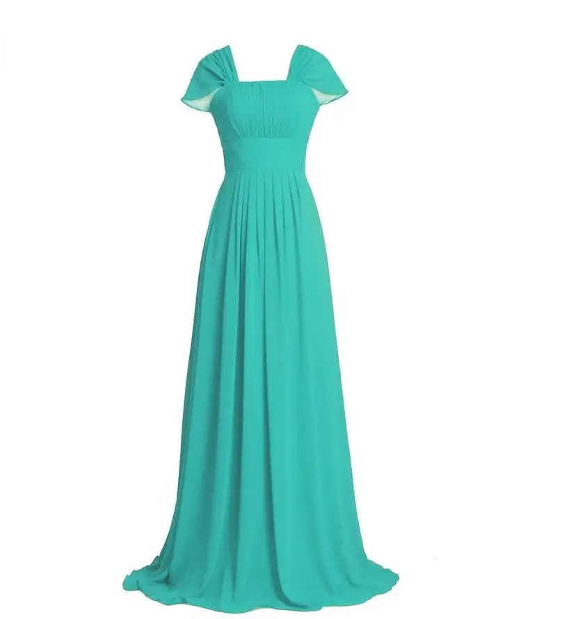 Коралловые Цветные платья подружки невесты с длинным рукавом, шифоновые плиссированные платья подружки невесты, недорогие платья для выпускного вечера - Цвет: green