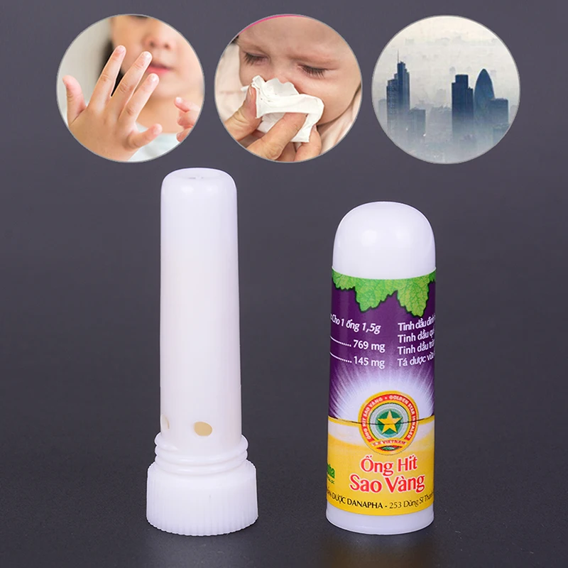 

1Pcs Nasal Inhaler Smell Dizziness Inhaler Breezy Asthma Refreshing Aroma Oil Stick New