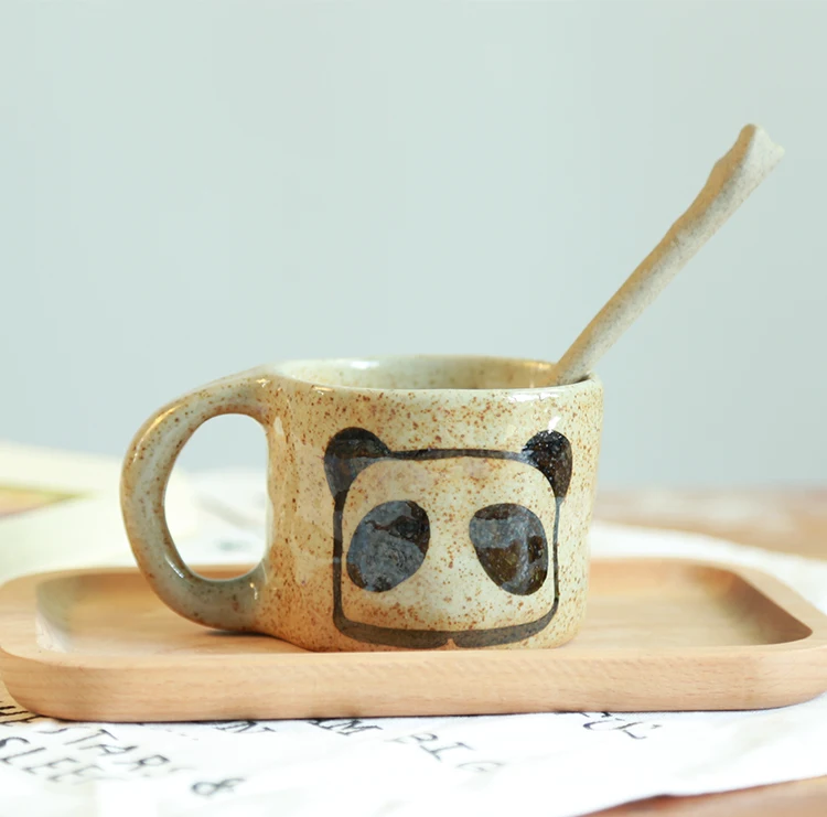 Цзиндэчжэнь, ручная работа, оригинальная керамическая кофейная чашка, ручная роспись, панда, японский стиль, кружка, кофейные аксессуары, напиток