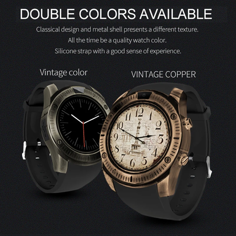 XShum Vintage Smart Watch Men KY003 With Reminder MP3 Support TF SIM Card IP67 Waterproof Wrist Smartwatch For IOS Android Phone