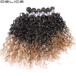 Delice 6pcs/lot Women's Water Wave Hair Weaving Ombre Hair Extensions Wavy Weft Synthetic Hair Weave 16-20 Delice 6pcs/lot Women's Water Wave Hair Weaving Ombre Hair Extensions Wavy Weft Synthetic Hair Weave 16-20