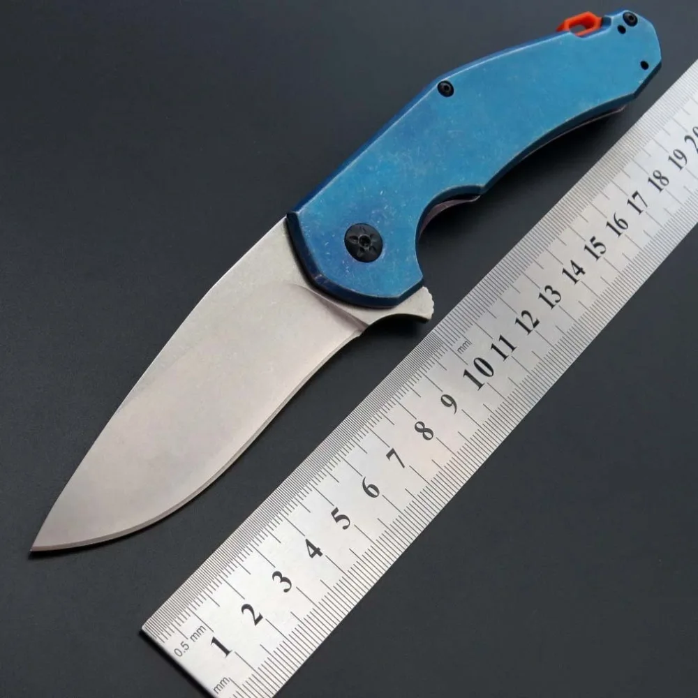 Eafengrow ZT0220 складной D2 лезвие + стальная ручка титановое покрытие Флиппер нож для