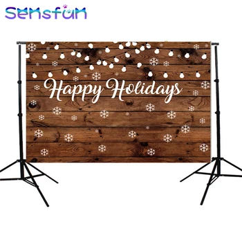 

Vinyl Brown Wooden Floor Bokeh New Year Party Photography Studio Backgrounds Photo Backdrops 7x5ft